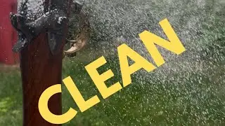 Cleaning a musket 