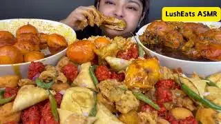 SPICY CURRY FEAST 🔥 Mutton & Chicken Curry, Prawns, Liver & Fried Rice | ASMR Eating Show