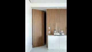 Porta Mimetizada(Secreta, Escondida) Em Painel Ripado - Wood Design M&oacute;veis Planejados #09