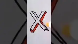 How to make 3D letter X in most beautiful way #letterx  #3dletterdrawing #3dart #3d #tutorial #asmr
