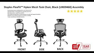 Staples FlexFit&trade; Hyken Mesh Task Chair, Black (UN59460)