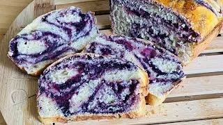 بريوش بالخميرة البلدية و التوت الأزرق/🍋 brioche  🫐 myrtilles /citron