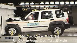 2004-2007 Jeep Liberty FMVSS 208 Full-Overlap Crash Test (25 Mph)