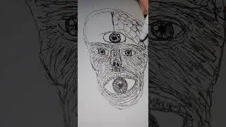 What I can do in 28 minutes. Pen on 14x24.6 cm sketch paper