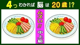 【間違い探し】　最後の最後までムズい！　脳トレ効果抜群の難しいクイズ。　冷やし中華のイラスト問題などが５問＋おまけ。#400