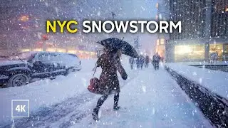 Snow Storm in NEW YORK ❄️ Walking in Blizzard EXTREME Low Temperatures in Manhattan 4K