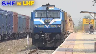Pole Free Railway Station | Blue EMD WDP4 SHF vs WDP4B LHF | Back to Back Arrival at Chudawa | IR