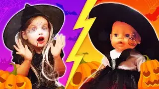 Halloween de Maya y Lina. Vídeos de juguetes Baby Born para bebés.