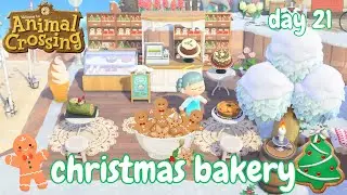 Animal Crossing Winter Christmas Island 30 Day Challenge Day 21 - Building a Christmas Bakery! ACNH