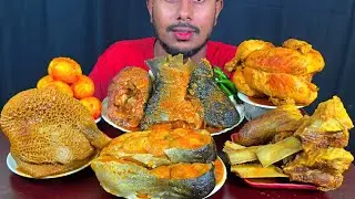 Eating Spicy Fish Curry,Beef Chaap,Whole Chicken,Beef Boti,Egg With Rice Chilli || Asmr Mukbong Show