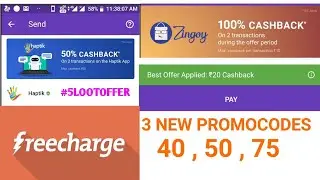 PhonePe , Haptick & Zingoy Loot offer । Freecharge 165RS । 3 New Promocodes ।