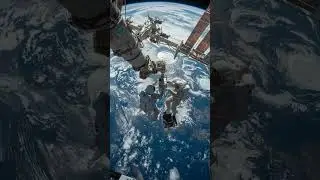 Astronauts conduct critical maintenance on the ISS during a spacewalk.#space #iss #aivideo