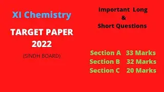 Target Paper 2022 || XI Chemistry || Sindh Board