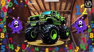 Monster Truck Count the Barrels | Counting Song for Kids  #kidssong #kidsmusic #monstertruck #count