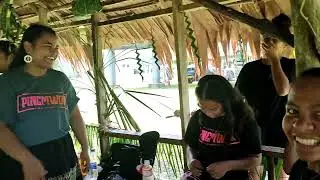 COM-FSM 29th Founding Day-Pingelap and Mokil students preparing Dalok (smoothie).