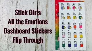Stick Girls All the Emotions Happy Planner Dashboard Stickers Flip Through