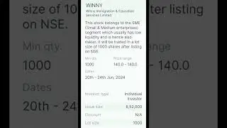 Winny Immigration and Education Services Ltd IPO (Winny)#sharemarket #smeipo #shorts #winny