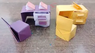 Mini Origami Paper Table ||Study Table And Chair 🪑||Paper Sheet Easy Craft