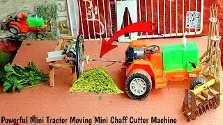 How to Make Mini Chaff Cutter by using wood| Powerfull Mini Tractor Moving Chaff Cutter Machine4&times;4🥰😆