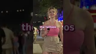 ITS ALWAYS THE TATTOOS😭😅🙈 . . . #blonde #tattooedgirls #funny #interview #streetinterview