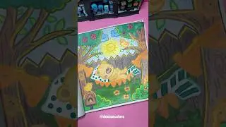 Colorindo Cozy times sol da manh&atilde; com l&aacute;pis de cor Faber castell #colorindo #l&aacute;pisdecor #coloring
