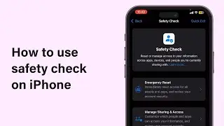 How To Use Safety Check On iPhone 2025 | Enhance Your iPhone Security And Privacy