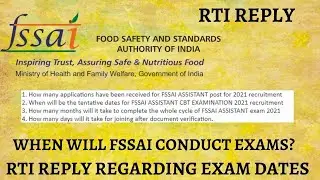 FINALLY GOT RTI REPLY FROM FSSAI REGARDING FSSAI ASSISTANT EXAMINATION DATES!!!