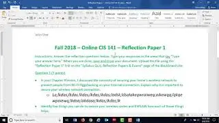 Online_CIS141_Reflection_Papers