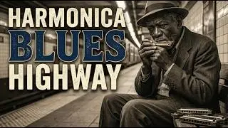 Harmonica Blues Highway | Relaxing Rain Chicago Instrumental Mix