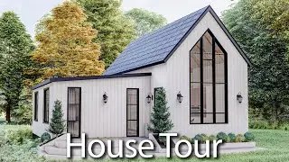 (8x10 Meters) Modern Small House Design | 2 Bedrooms Cabin House Tour | Tiny House Living