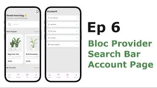 Bloc Provider Search Bar Account Page - Plant Shop - Flutter UI | Speed Code