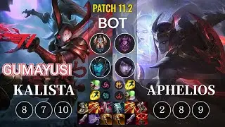 T1 Gumayusi Kalista vs Aphelios Bot - KR Patch 11.2