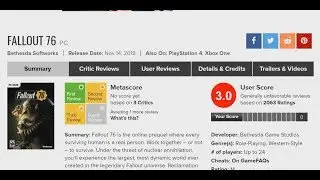 + Fallout 76 + Review Bombed + %&sect;!$storm + MY OPINION On Negative Reviews! +
