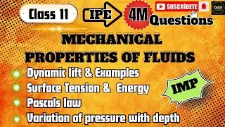 Mechanical Properties of Fluids Class 11| Important 4Mark Questions Explained||DGR PHYSICS CLASSES|