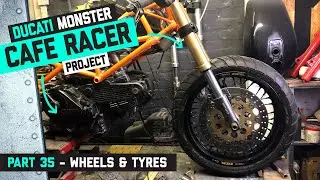 Ducati Monster Cafe Racer Part 35 - New tyres & wheel, Avon Trailriders