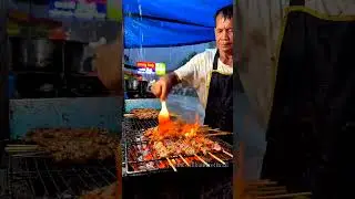 Street Vendor's Legendary Meat Skewer Technique #streetfood #recipe #foodie