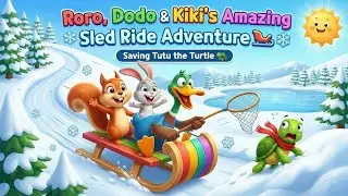Roro, Dodo & Kiki&rsquo;s Amazing Sled Ride Adventure 🛷❄️ | Saving Tutu the Turtle 🐢 | Kids Cartoon