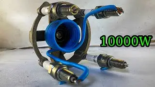 2026 experiment create10000w free electricity energy  self running from pvc copper wire & magnet