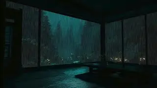 Quiet Winter Garden Rain Sounds 🌧 (No Music) | Peaceful Night Atmosphere for Deep Sleep & Relaxation