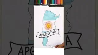 Drawing Argentina Map 🤩❤️ #Argentina #art #shorts