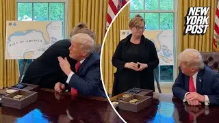 Patty Morin comforted by President Trump