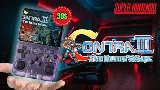 Contra III: The Alien Wars On This 30$ Gaming Console | R36S Gameplay 2025