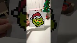Pixel Art Grinch💚 #shorts #pixelart #christmas #diy #art