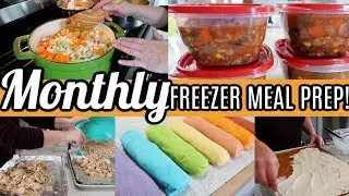 EASY Monthly Freezer Meal Prep | Easy Meals For Large Family | Play Dough Recipe