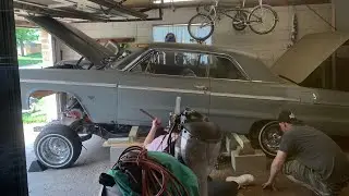 Getting the 1964 Impala frame ready for convertible body mounts! Stay tuned!!