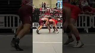 Slick peak-out from Ohio State&rsquo;s Carson Kharchla at the 2025 Collegiate Duals. #wrestling #sports