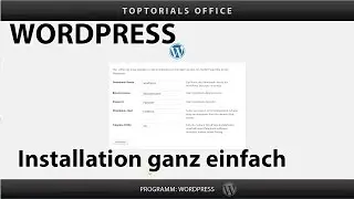 WORDPRESS Installation ganz einfach