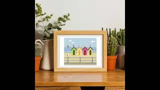 Create a beach landscape wall art piece with this cross stitch pattern #crossstitchdesigns