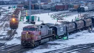 BNSF's Warbonnets of Galesburg, IL - Galesburg Yard Action