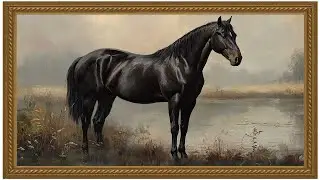 The Black Stallion | Ambient Horse Painting | 2 Hours of Calm Western Art for TV & Room Aesthetic